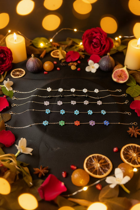 Cavigliera con Margherite in Acciaio Inossidabile 🖤 Bijoux Estivo