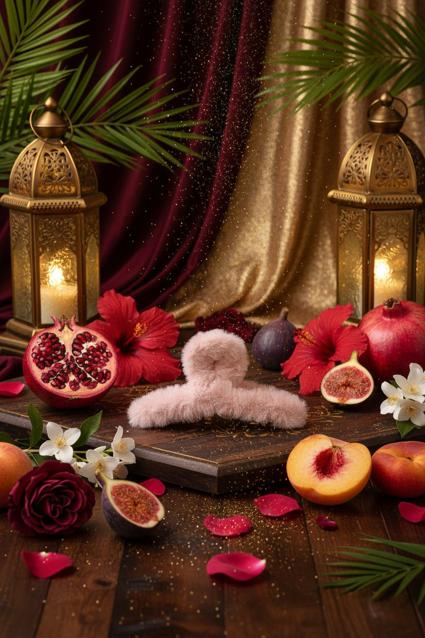 Molletta Capelli con Peluche 🖤 Accessorio Capelli Fiori Frutti e Magia Araba