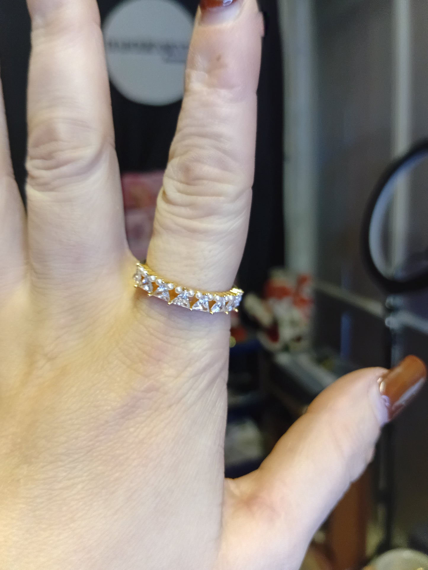 Anello Veretta Frammento di Stella Micro Perle e Zirconi