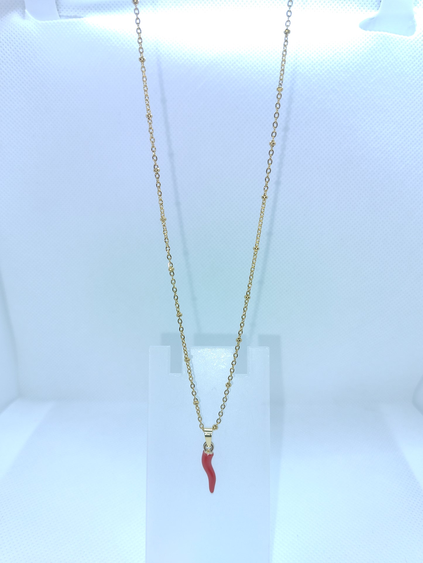 Collana Corno Napoletano in Acciaio Inossidabile – Amuleto di Fortuna