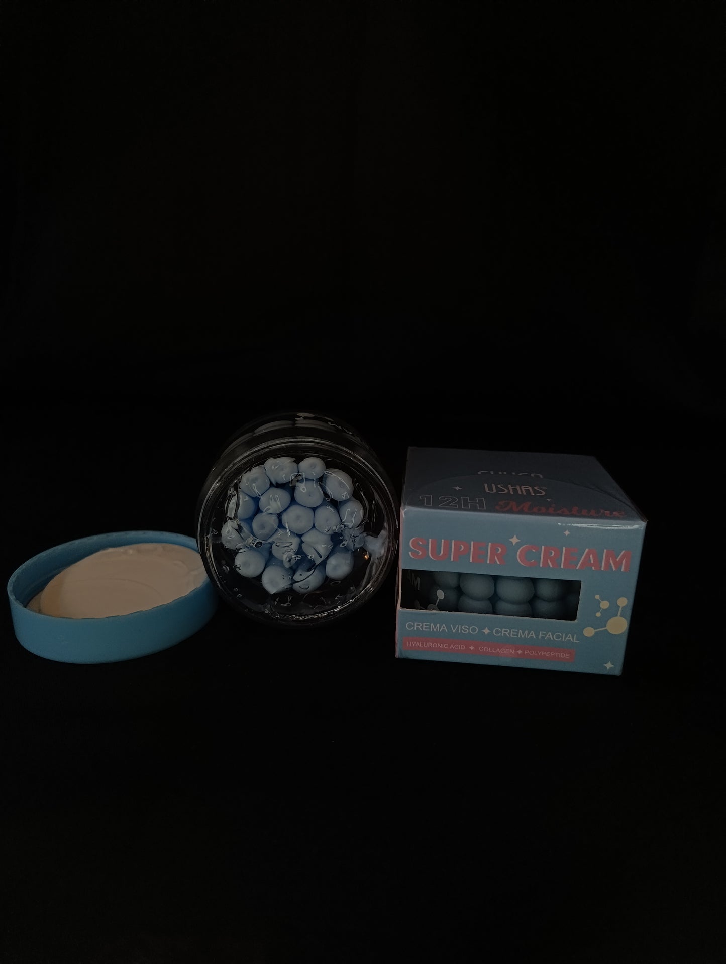 Ushas 12H Super Cream 🖤 Crema Viso Anti-Età in Capsule con Acido Ialuronico e Collagene