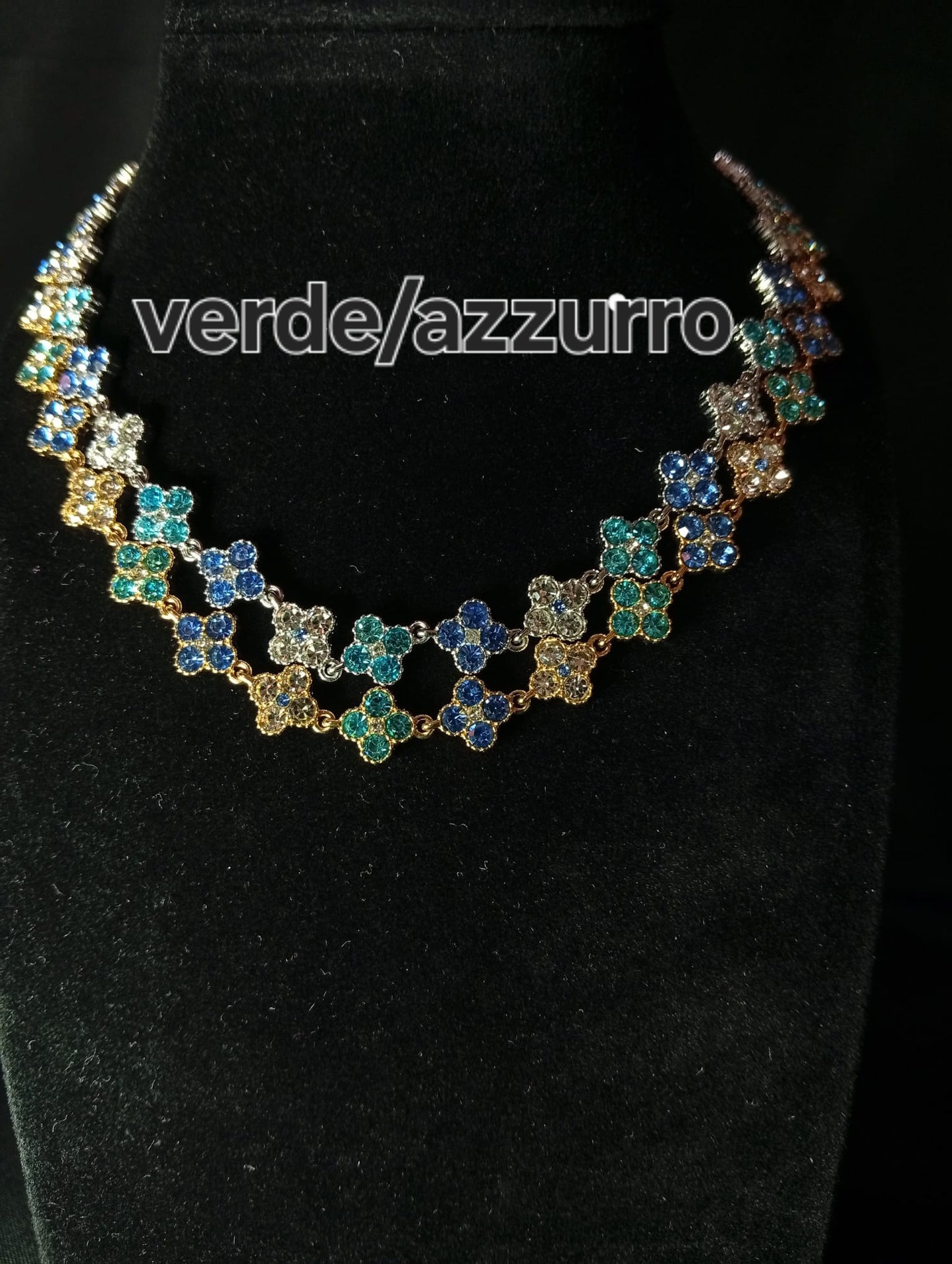 Collana Lumos ♥ Bijoux con Cristalli Multicolor a Quadrifoglio