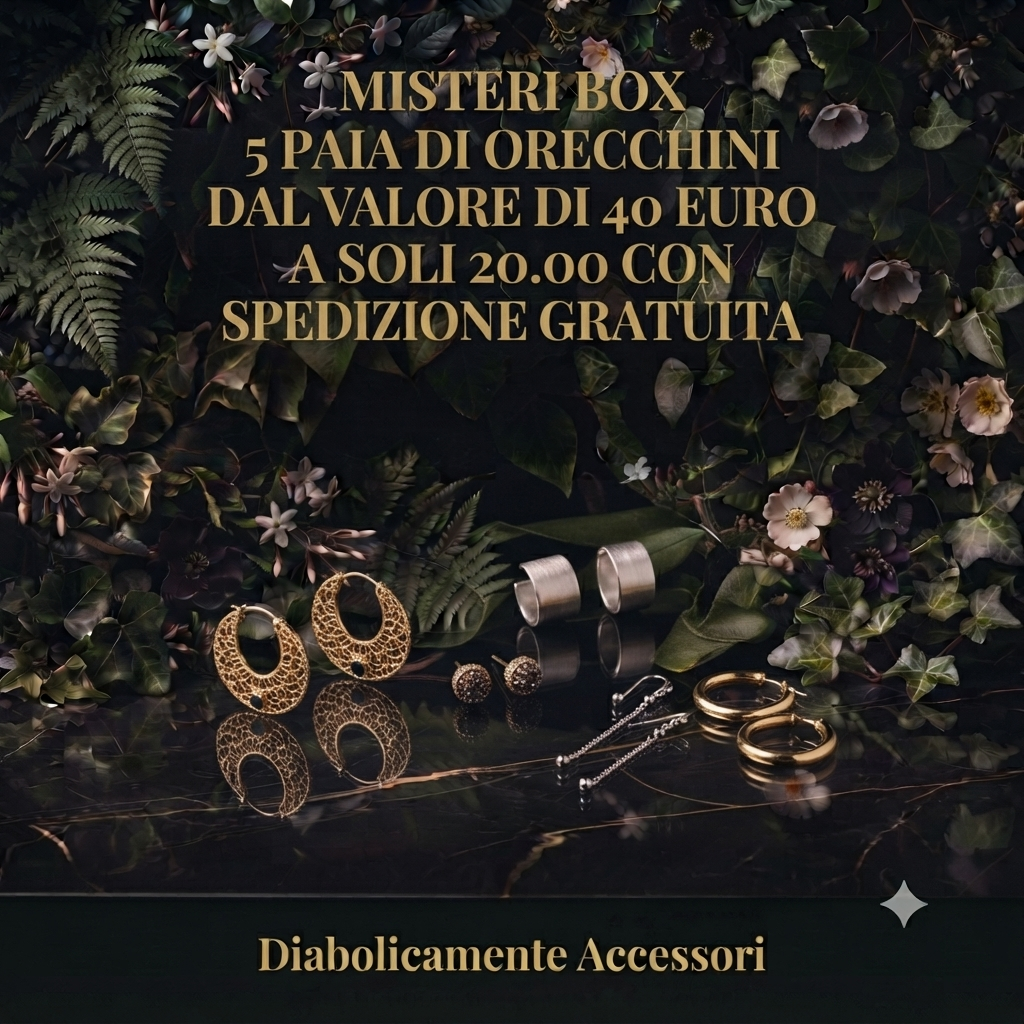 Misteri Box Orecchini - 5 paia di orecchini in acciaio inossidabile a soli €20 con spedizione gratuita