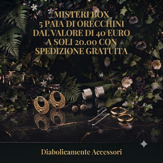Misteri Box Orecchini - 5 paia di orecchini in acciaio inossidabile a soli €20 con spedizione gratuita