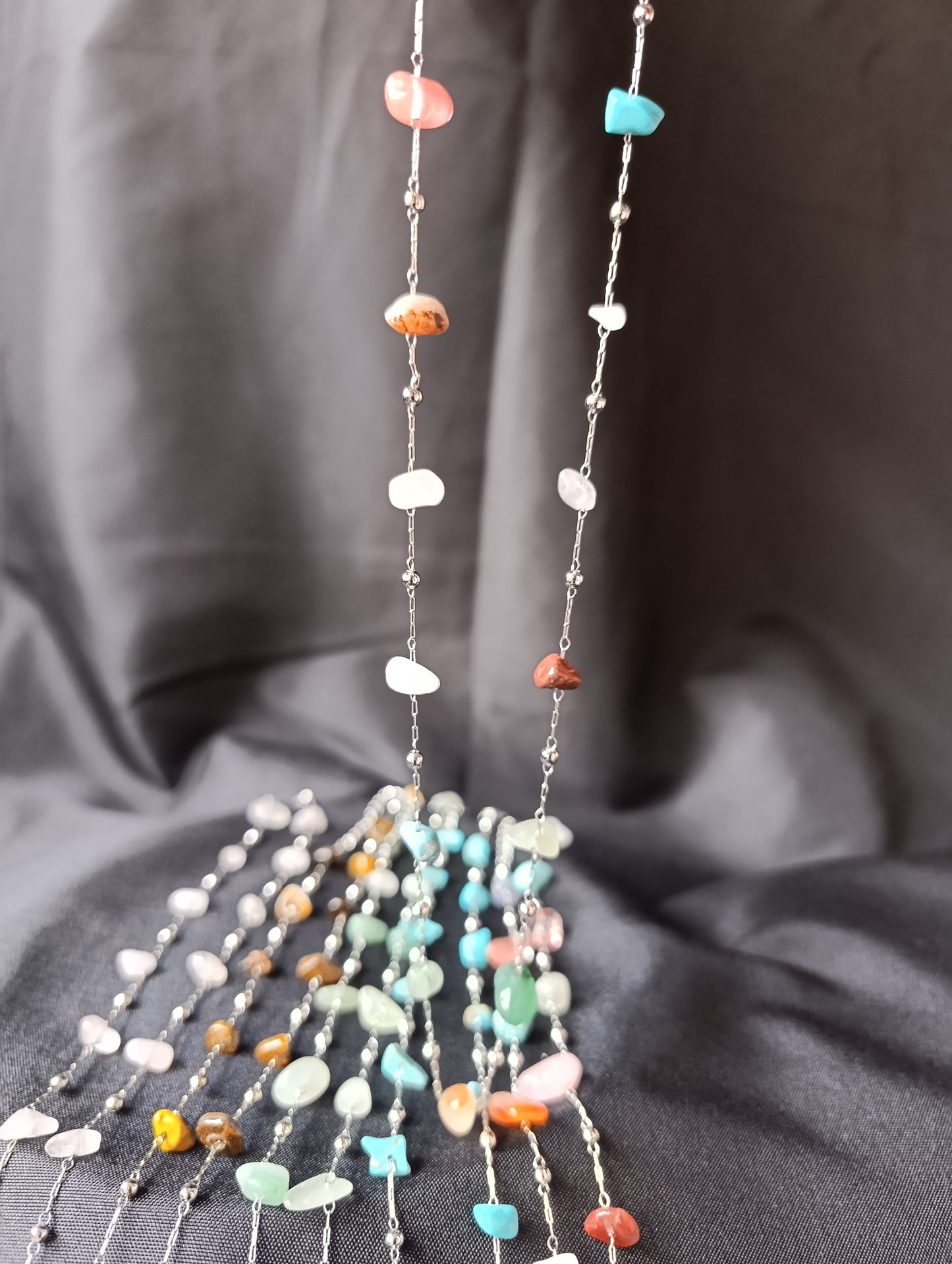 Omaggio 🖤 Collana Arcobaleno Pietre multicolor 40 cm
