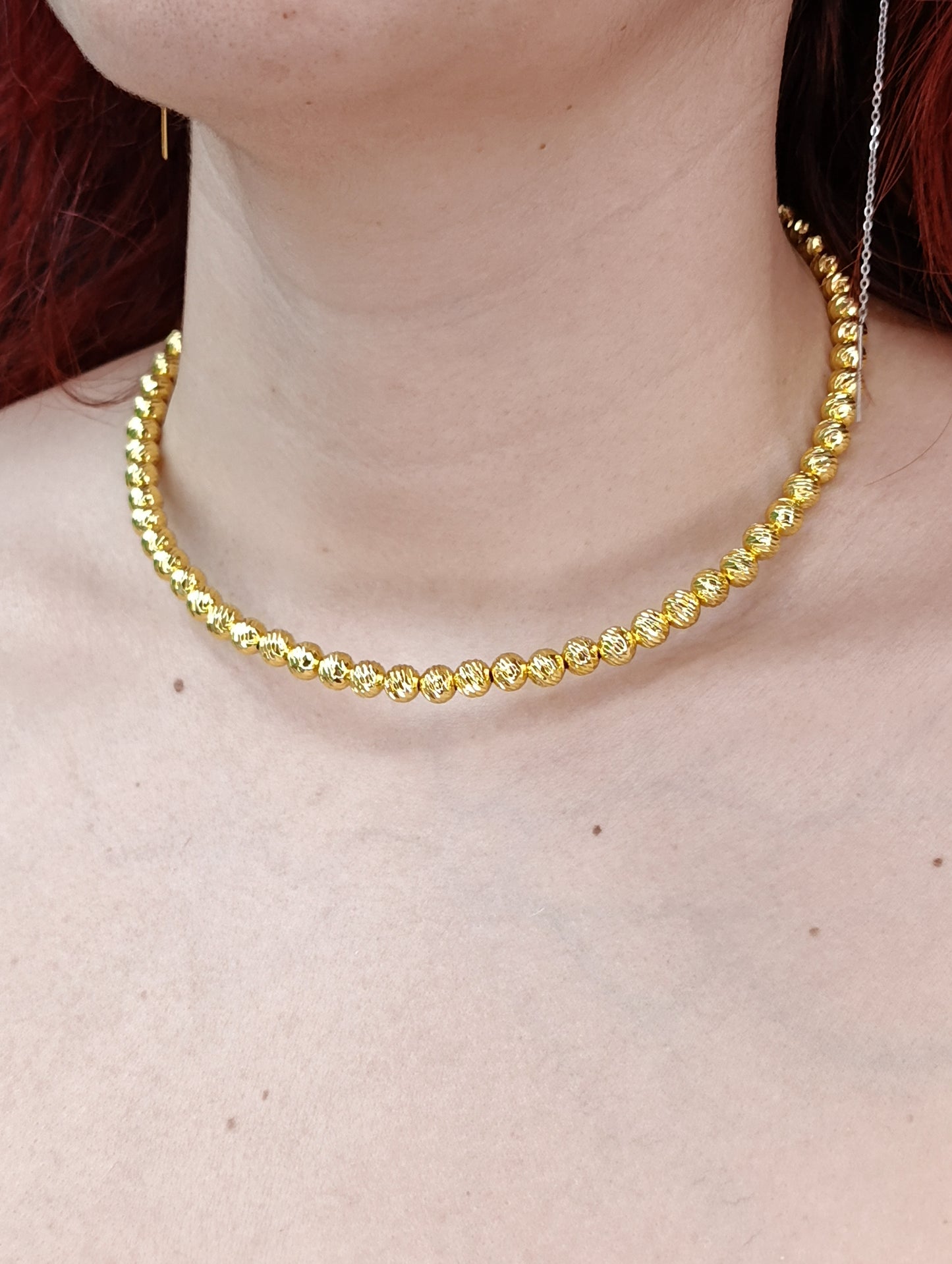 Collana Rigida Luminous 🖤 Girocollo con Palline Sfaccettate in Acciaio 316L