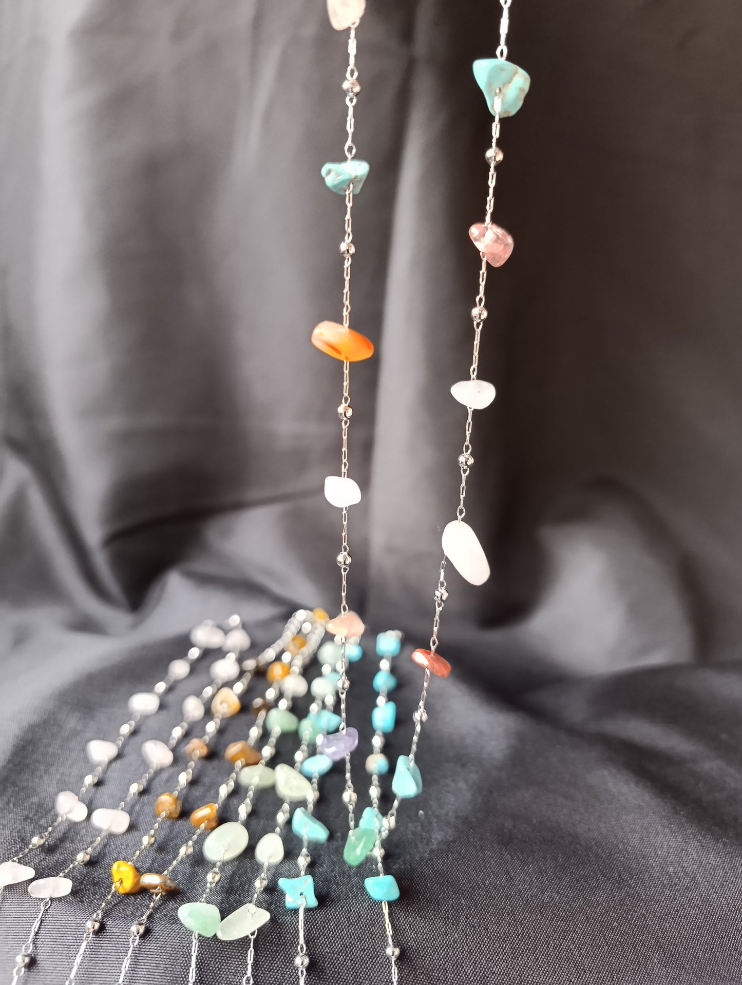 Omaggio 🖤 Collana Arcobaleno Pietre multicolor 40 cm
