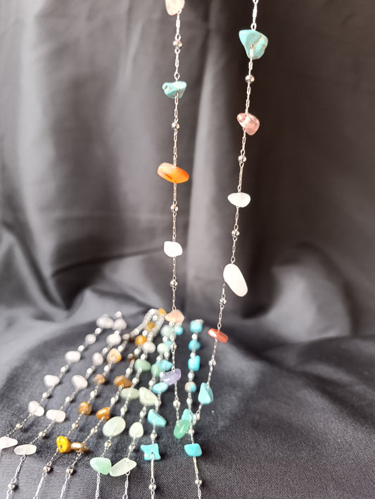 Omaggio 🖤 Collana Arcobaleno Pietre multicolor 40 cm