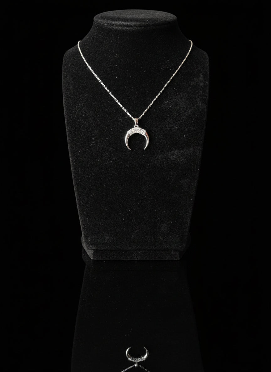Collana Miss Luna Storta 🖤 Bijoux con Luna e Strass in Ottone