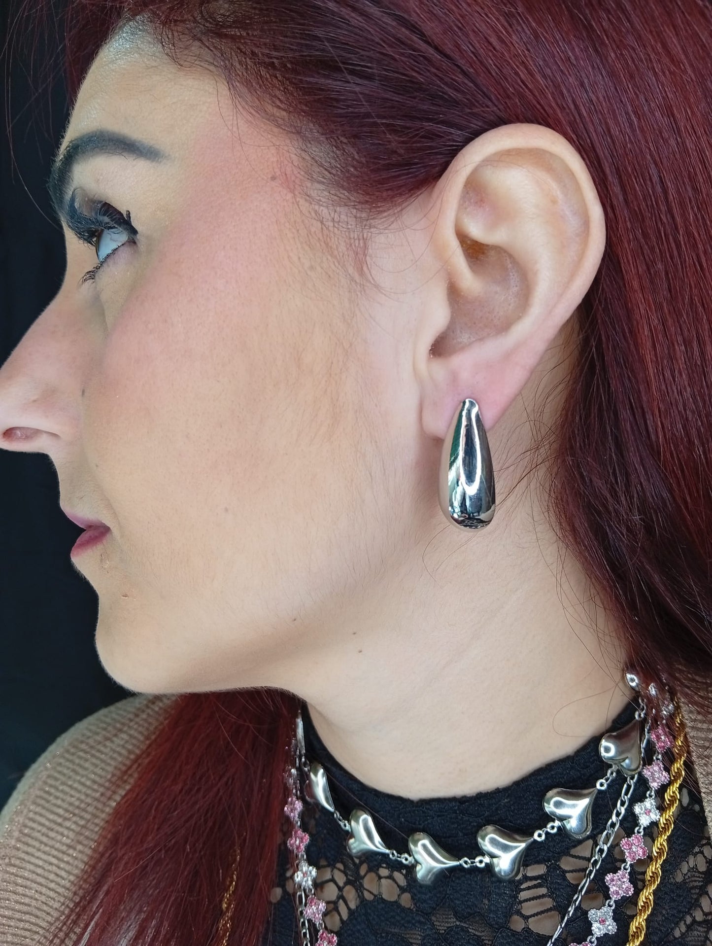 Orecchini Unghia 🖤 Design Scultoreo Acciaio Inossidabile