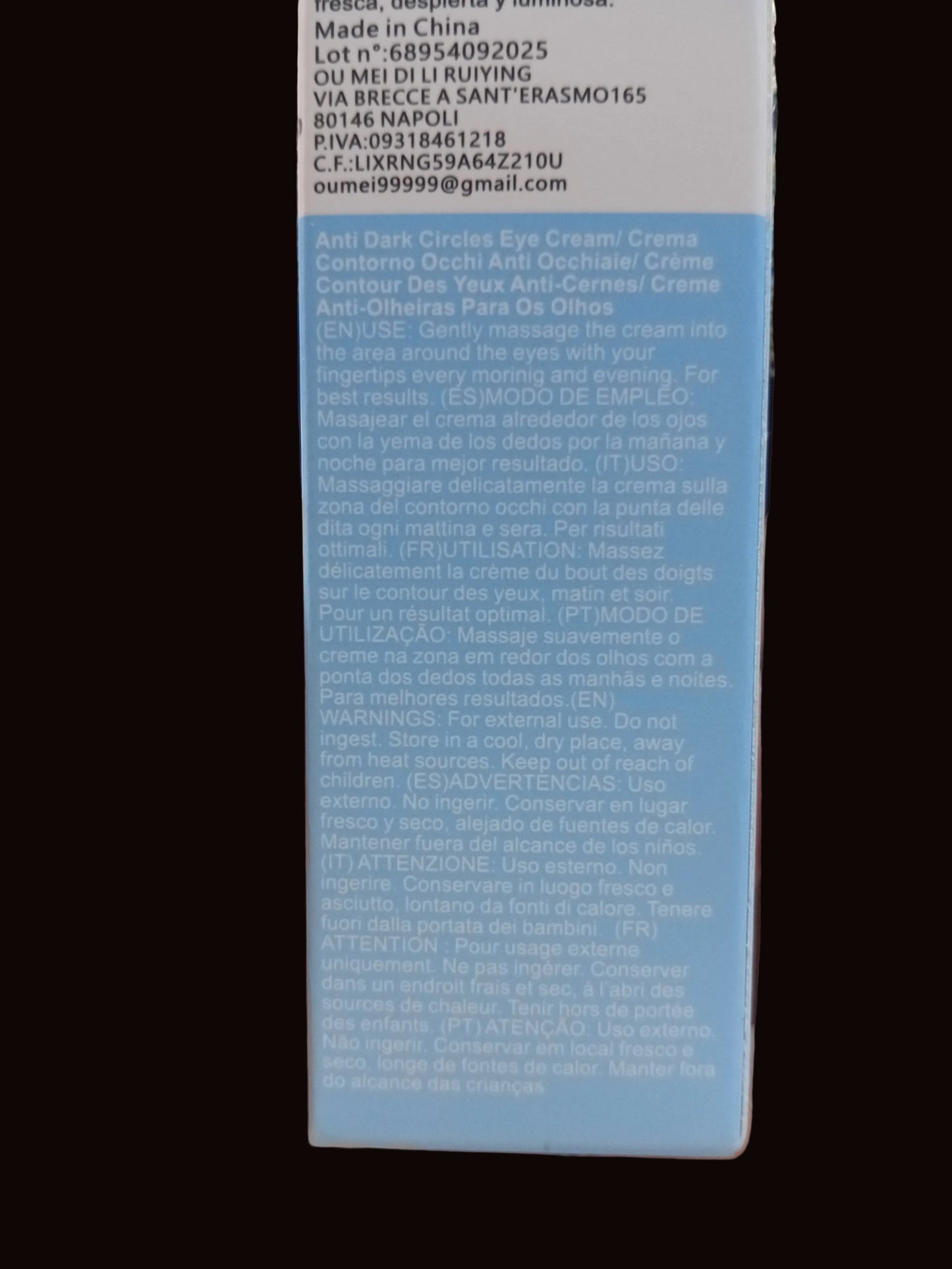 Crema Contorno Occhi Anti-Occhiaie - Latte, Miele, Caffè & Niacinamide