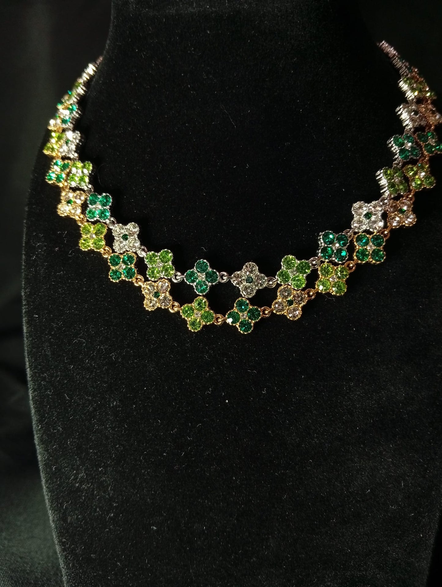 Collana Lumos ♥ Bijoux con Cristalli Multicolor a Quadrifoglio
