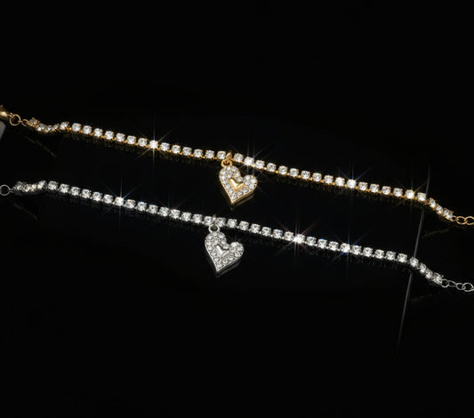 Bracciale Tennis ciondolo cuore