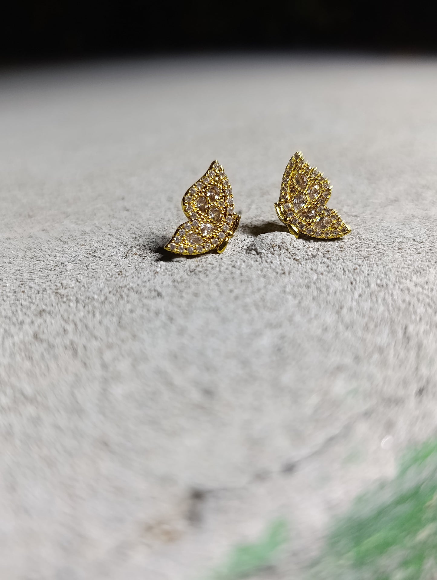 Orecchini Effimera farfalla argento con strass