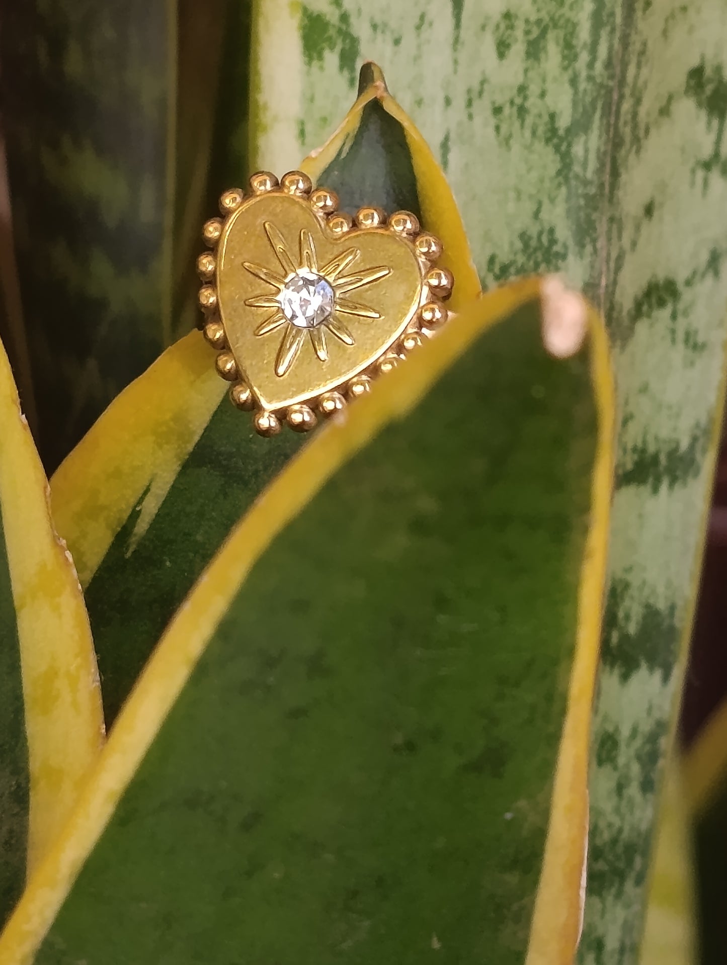 Anello Cuore Vintage 🖤 Inciso Regolabile in Acciaio Inossidabile