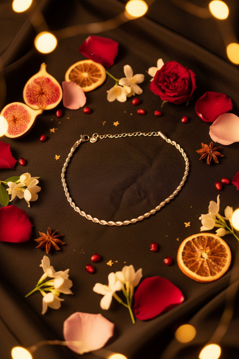 Cavigliera Intreccio 🖤 Acciaio Inossidabile 316L Argento e Oro