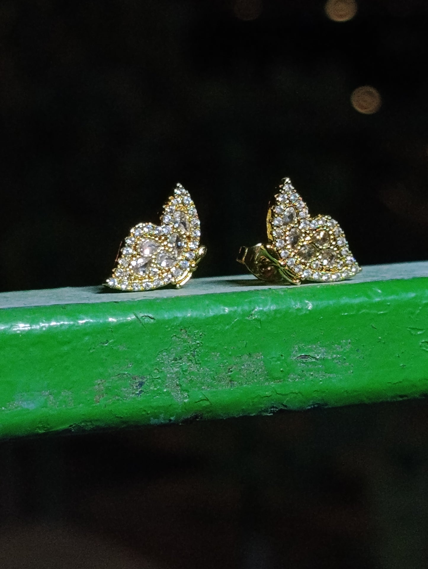 Orecchini Effimera 🖤 Farfalla con Strass Argento e Oro