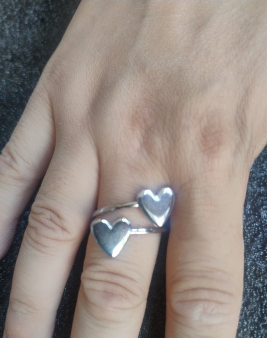 Anello cuore pieno silver