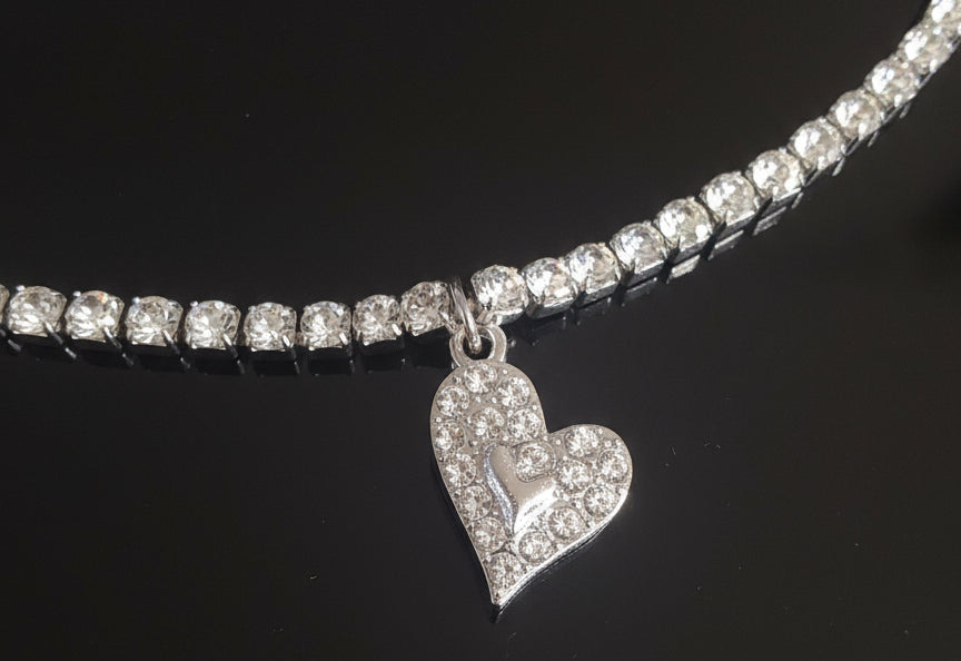 Bracciale Tennis ciondolo cuore
