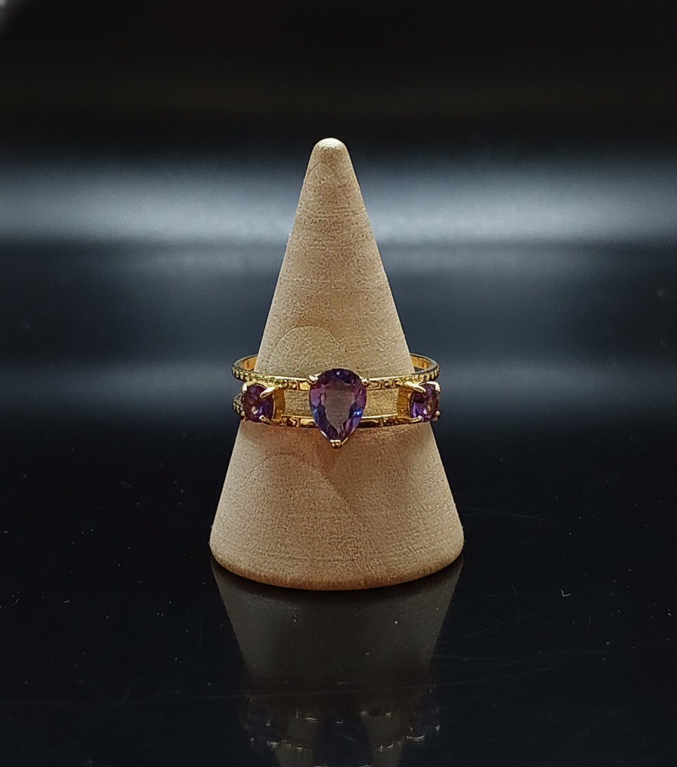 Anello Frozen 🖤 Pietra in Vetro Effetto Cristallo Regolabile