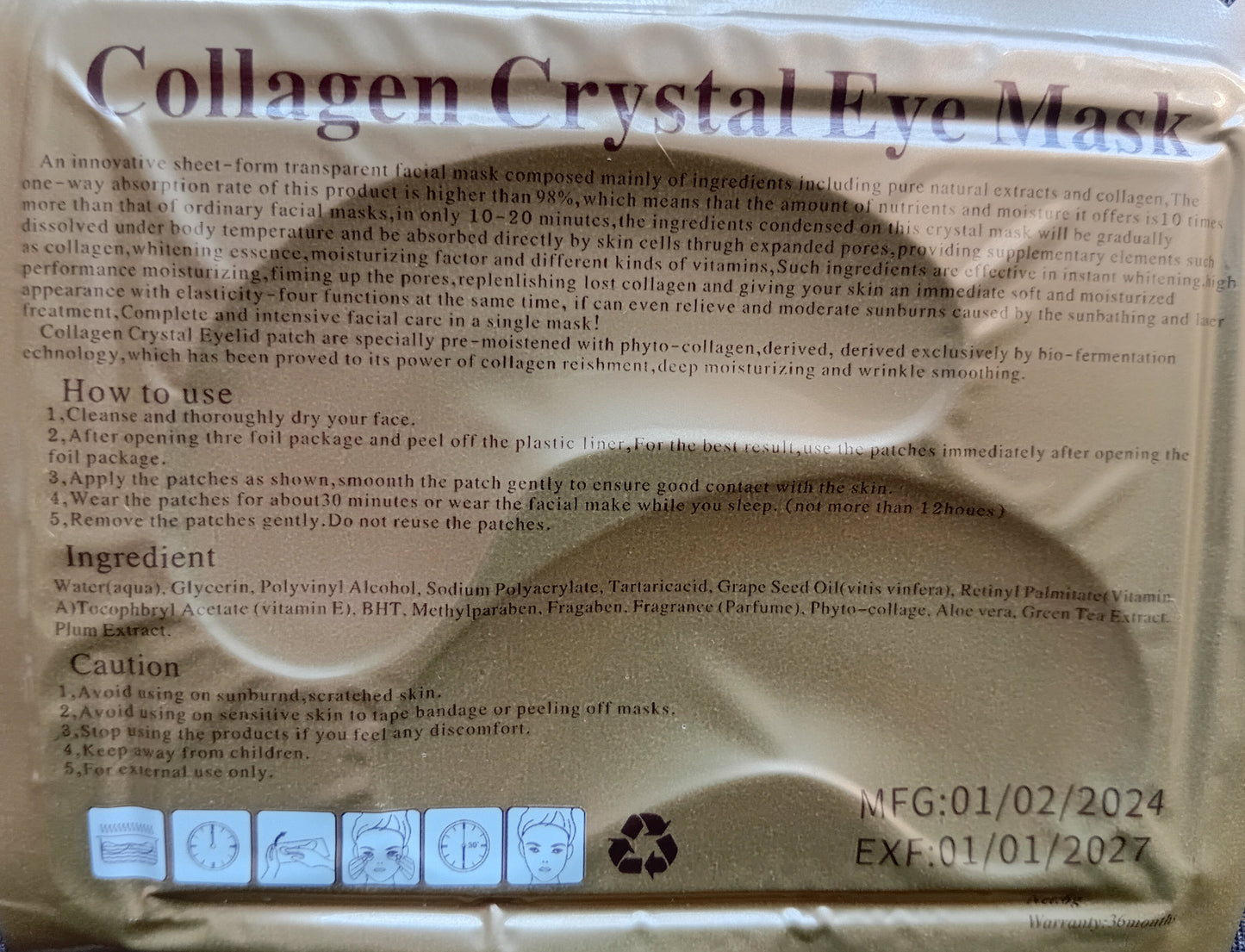 Patch Occhi al Collagene - Crystal Eye Mask