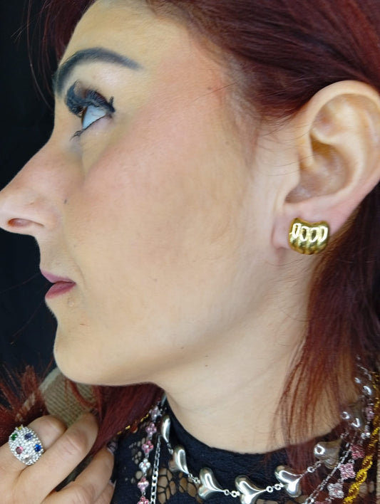 Orecchini Mini Dome Rigati