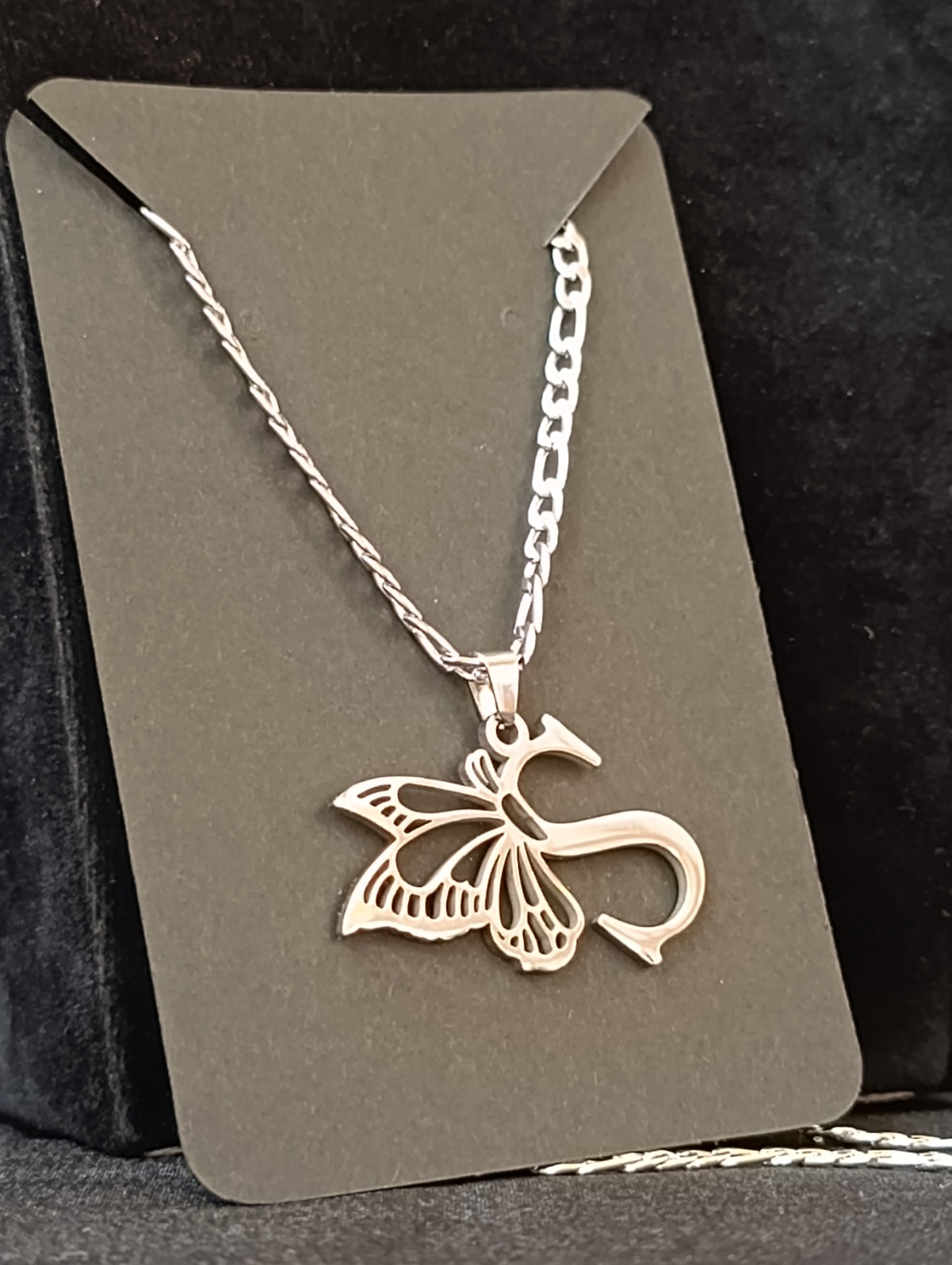 Collana Iniziale Farfalla Acciaio Inossidabile 🖤