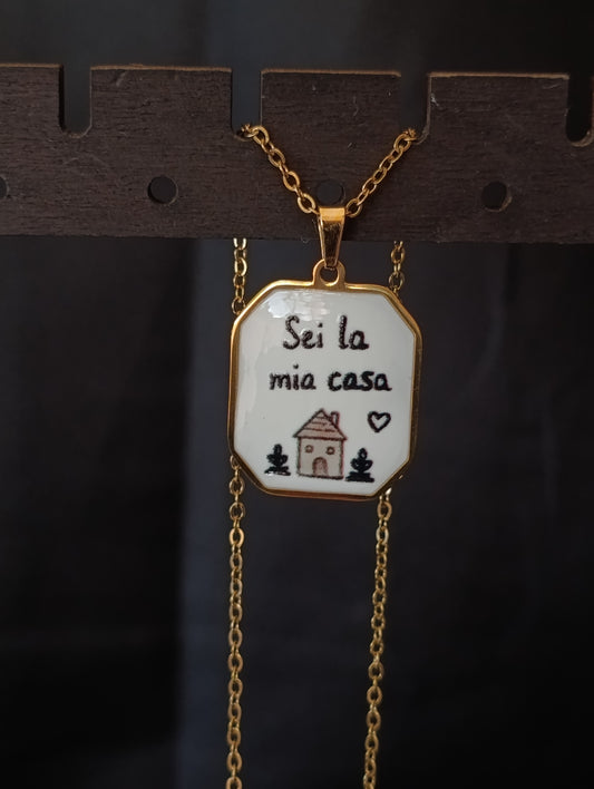 Omaggi 🖤 ciondolo ottagonale con frase
