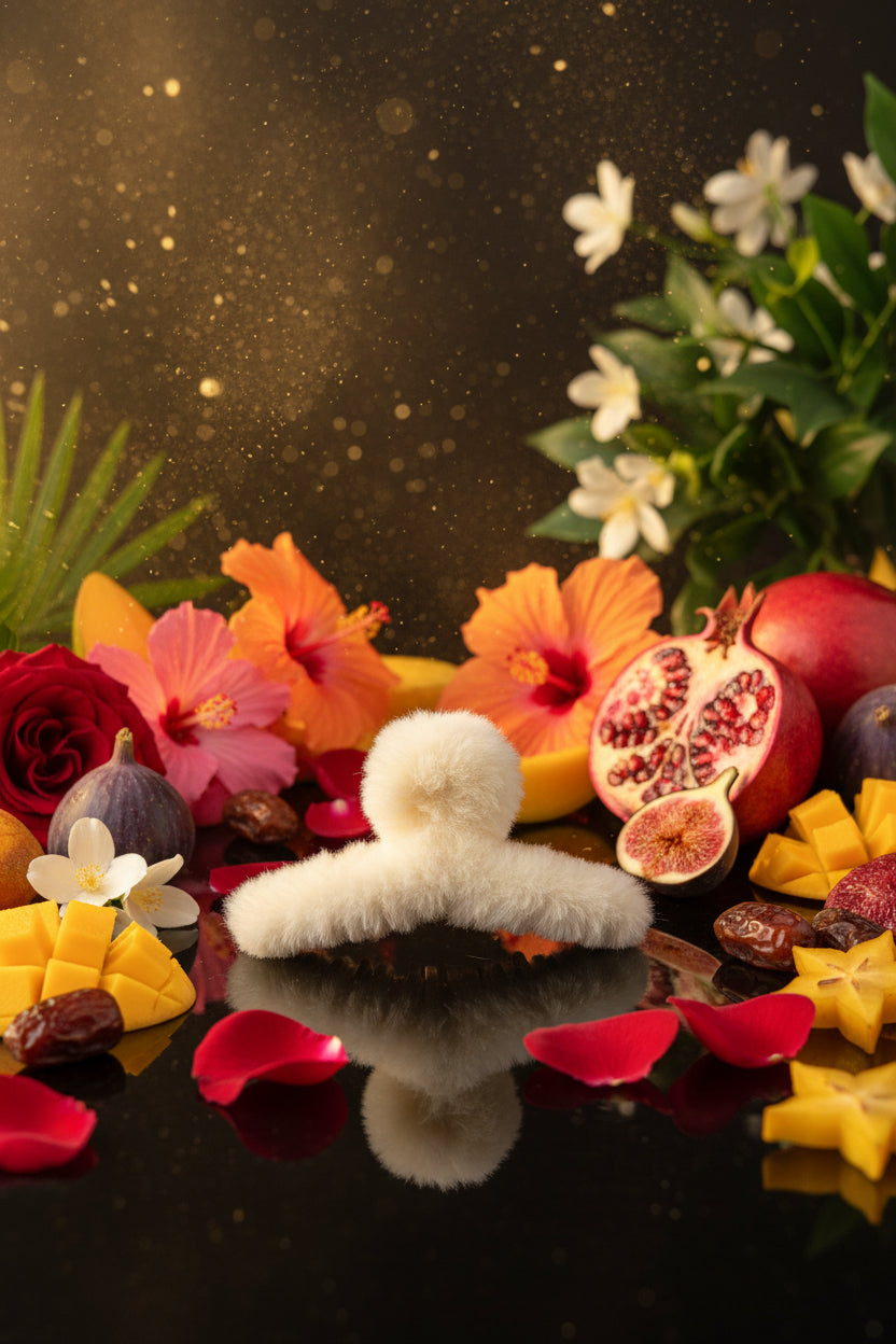 Molletta Capelli con Peluche 🖤 Accessorio Capelli Fiori Frutti e Magia Araba
