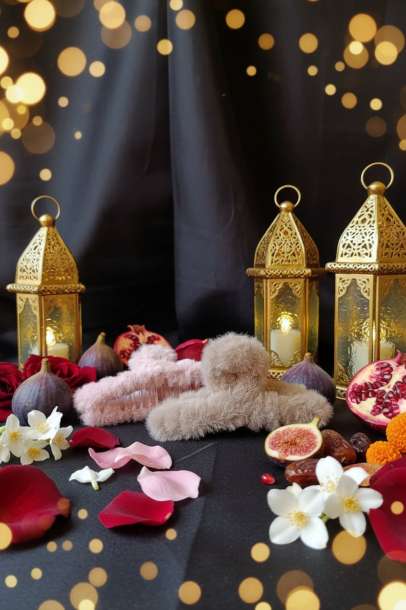 Molletta Capelli con Peluche 🖤 Accessorio Capelli Fiori Frutti e Magia Araba