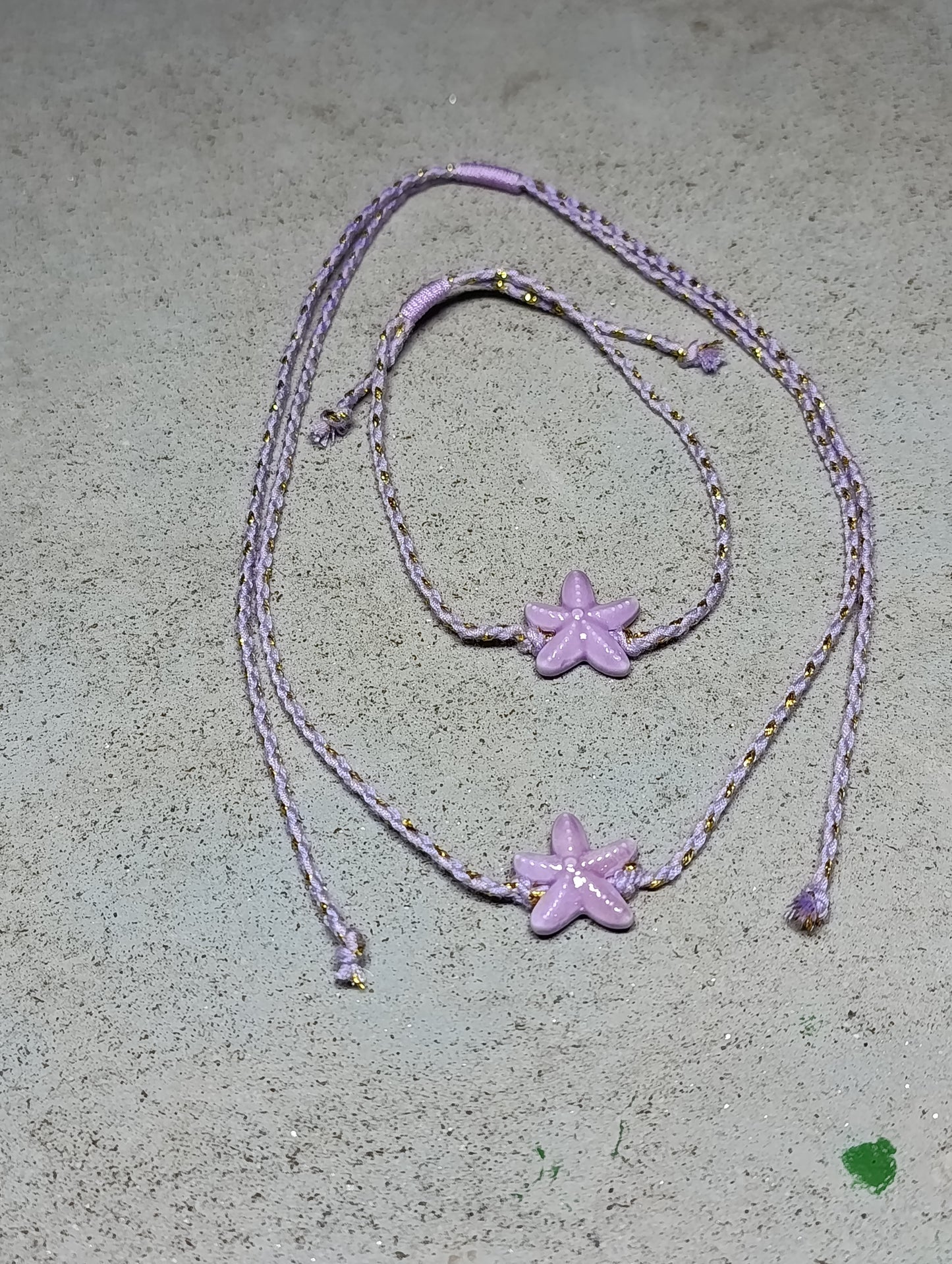 Set Collana + Bracciale Stella Marina 🖤 Cordino Intrecciato Colorato