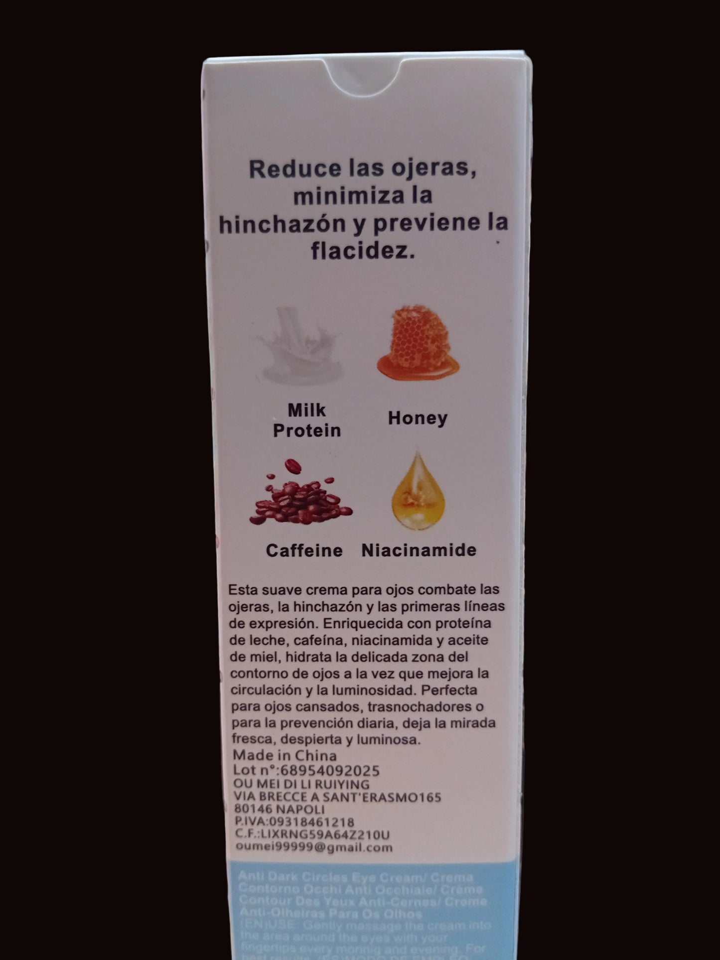Crema Contorno Occhi Anti-Occhiaie - Latte, Miele, Caffè & Niacinamide