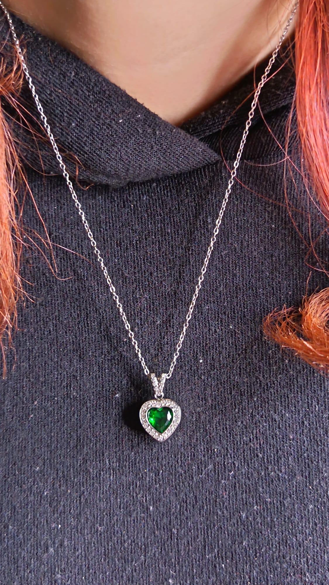 Collana Cuore Intercambiabile in Acciaio Inossidabile con 4 Pietre Incluse - Bijoux Personalizzabile Oro e Argento 🖤
