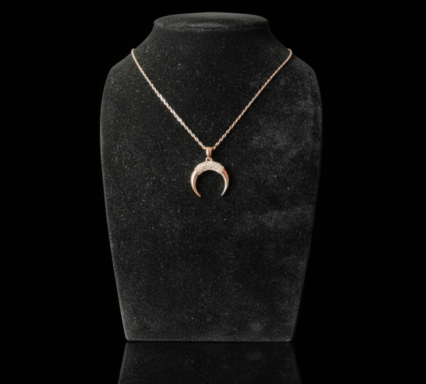 Collana Miss Luna Storta 🖤 Bijoux con Luna e Strass in Ottone