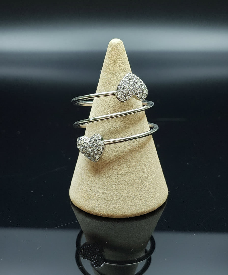 Anello Luccica d'Amore 🖤 con Strass Regolabile in Acciaio Inossidabile