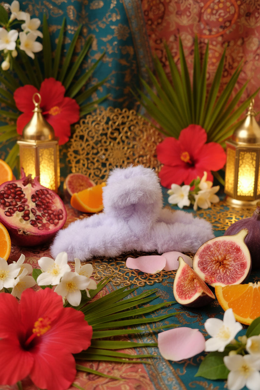 Molletta Capelli con Peluche 🖤 Accessorio Capelli Fiori Frutti e Magia Araba