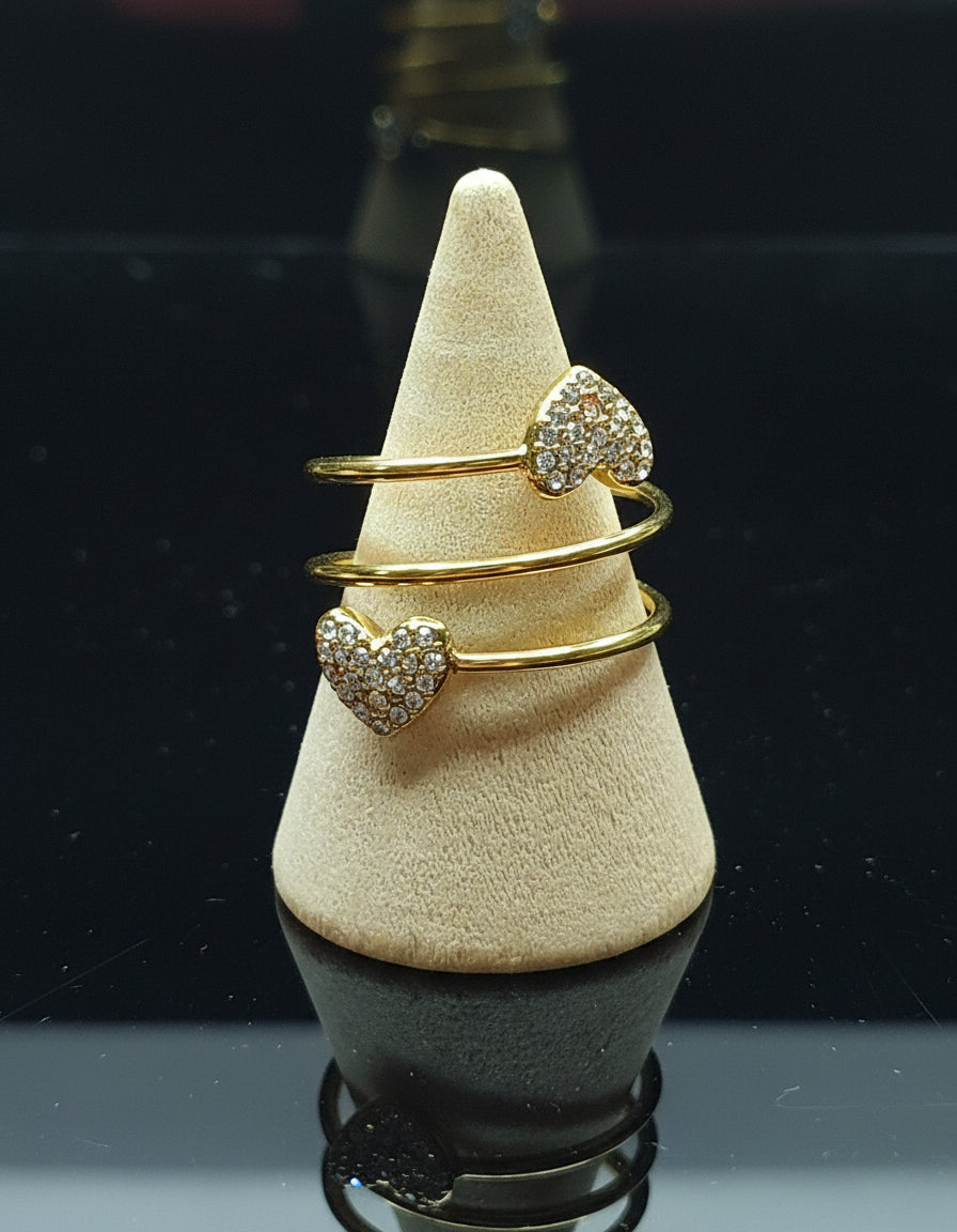 Anello Luccica d'Amore 🖤 con Strass Regolabile in Acciaio Inossidabile