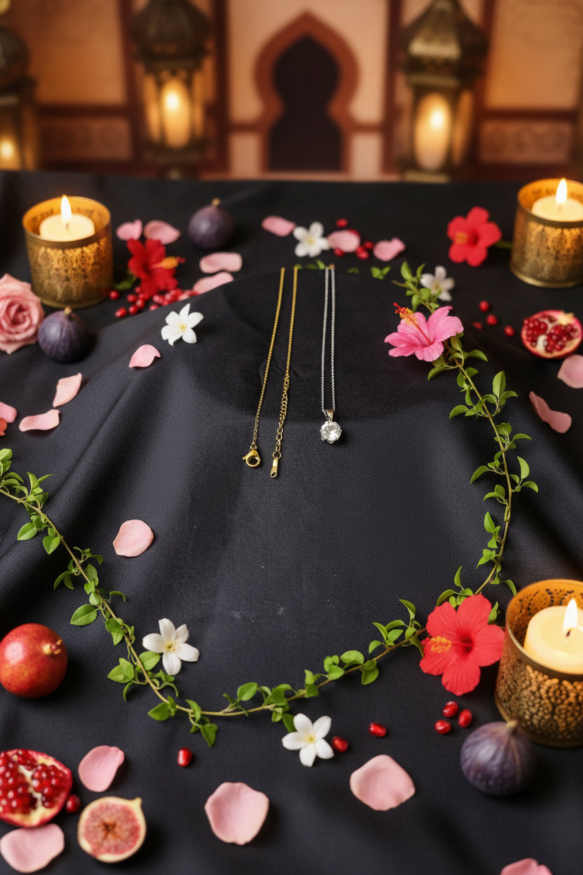 Collana Punto Luce 🖤 Catena Regolabile Oro e Argento