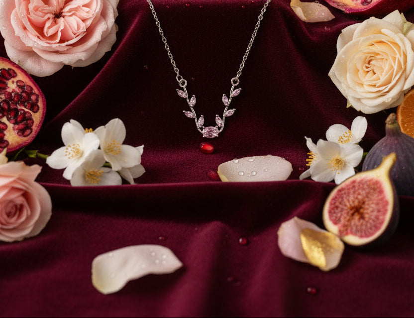 Collana edera velenosa 🖤 bijoux con cristalli a foglia