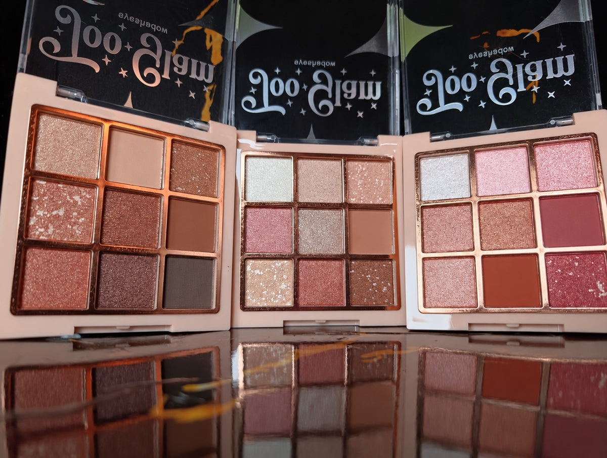 Tre palette occhi Too Glam SEVENCOOL, confezioni e colori