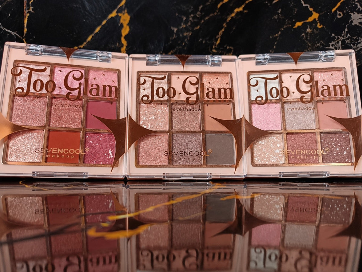 Dettaglio delle tre palette occhi Too Glam SEVENCOOL